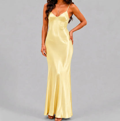 Satin Spaghetti Strap Maxi Dress