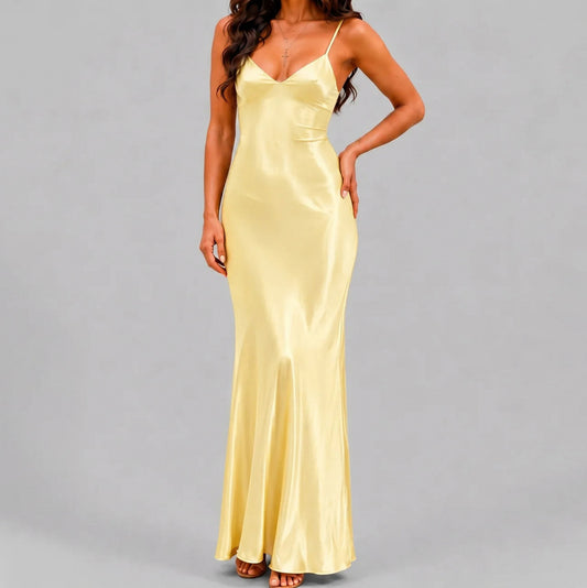 Satin Spaghetti Strap Maxi Dress