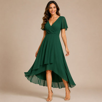 Chiffon High Low Midi Dress
