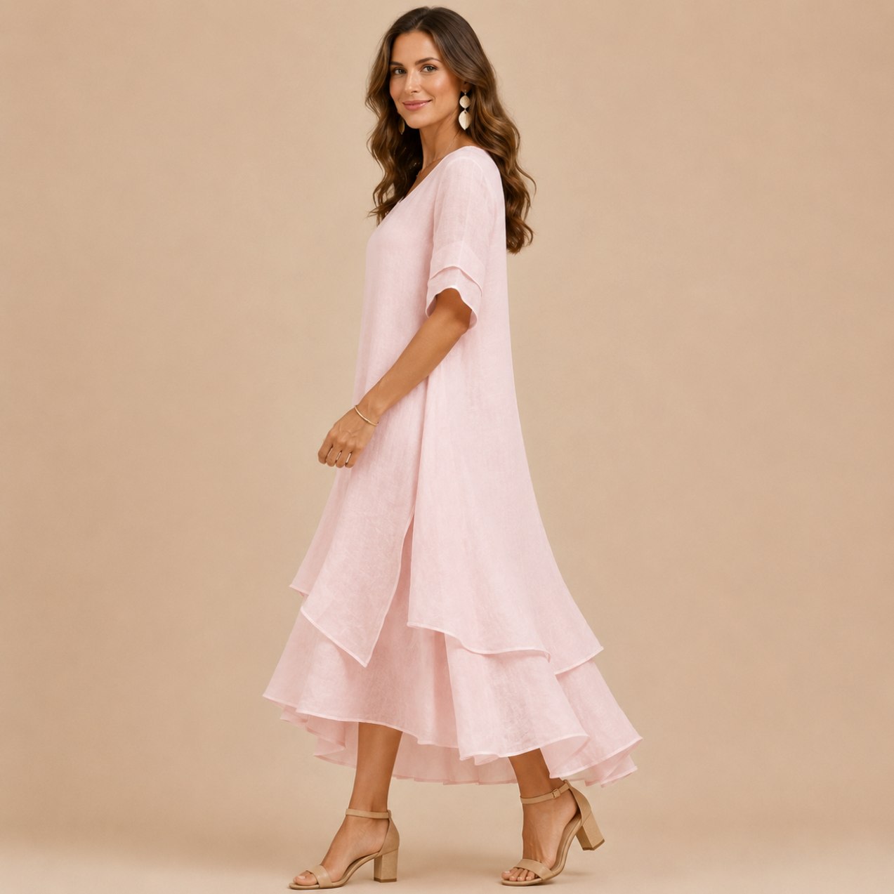 Linen Tiered Maxi Dress