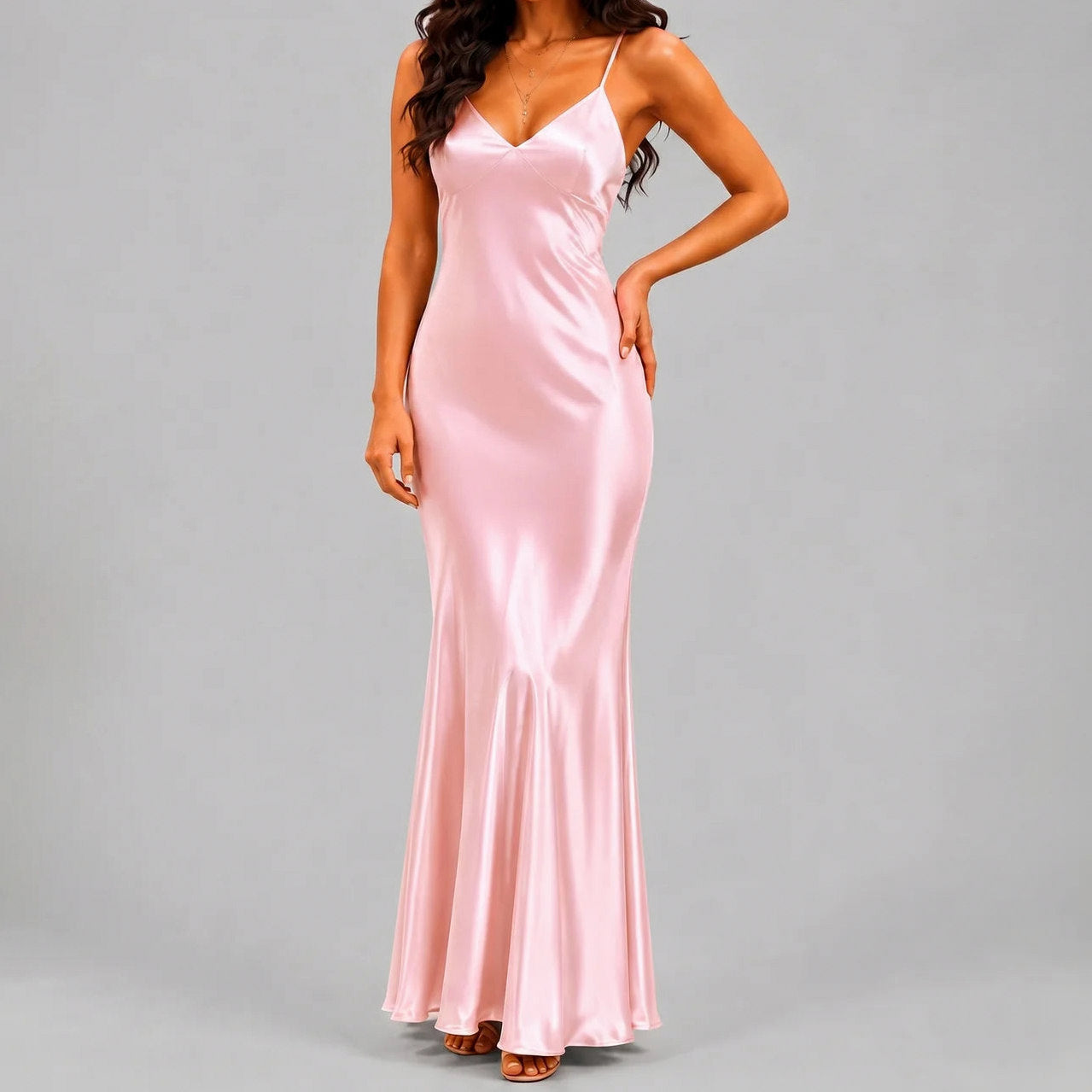 Satin Spaghetti Strap Maxi Dress