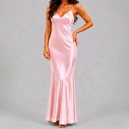 Satin Spaghetti Strap Maxi Dress