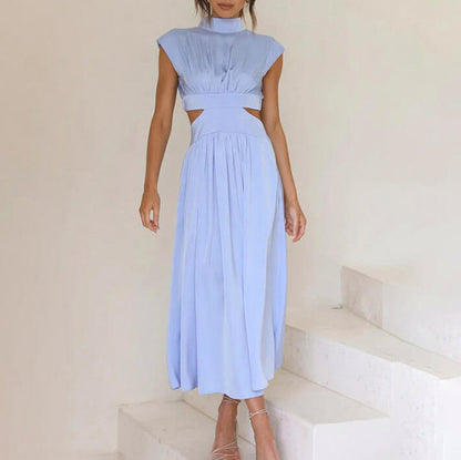High Neck Cutout Midi Dress