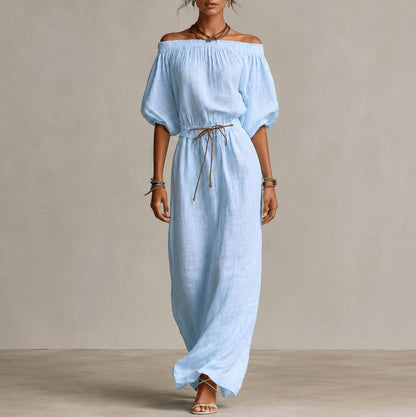 Gauze Off Shoulder Maxi Dress