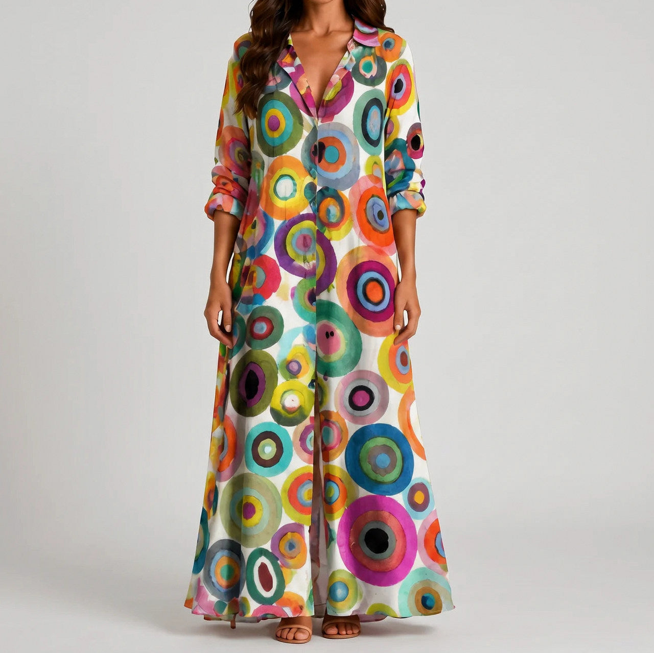 Floral Button Front Maxi Dress