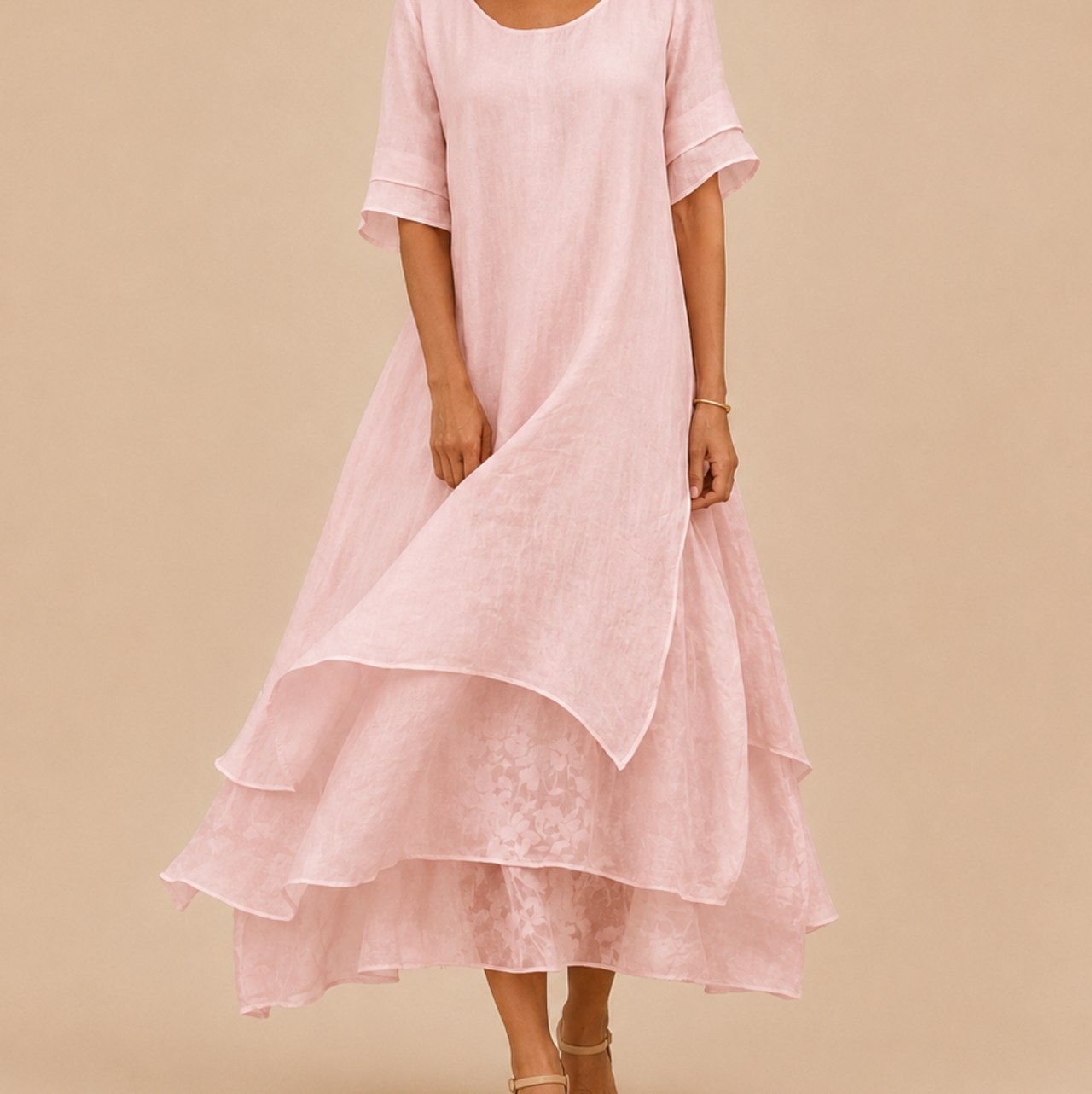 Linen Tiered Maxi Dress