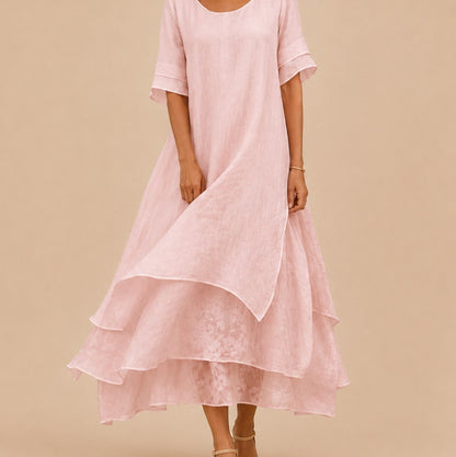 Linen Tiered Maxi Dress