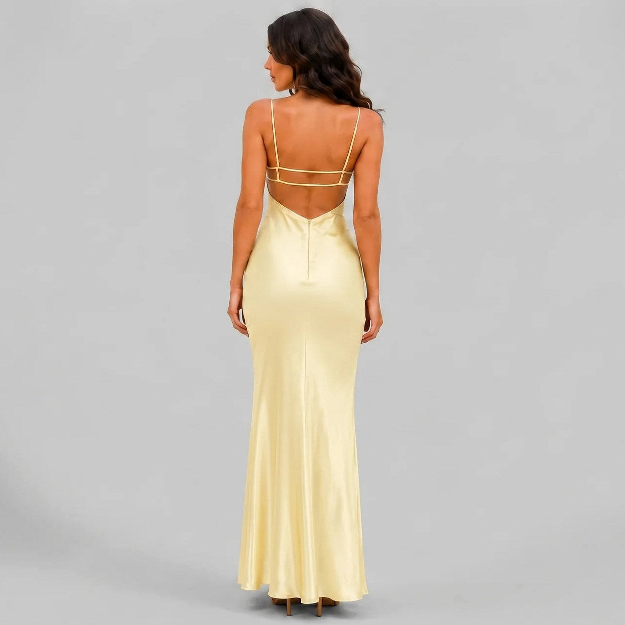 Satin Spaghetti Strap Maxi Dress