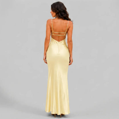 Satin Spaghetti Strap Maxi Dress