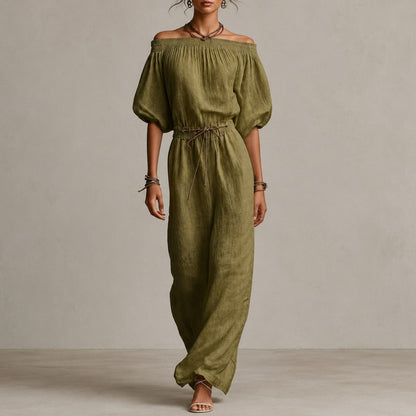 Gauze Off Shoulder Maxi Dress