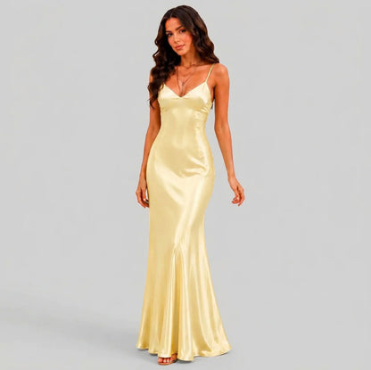 Satin Spaghetti Strap Maxi Dress
