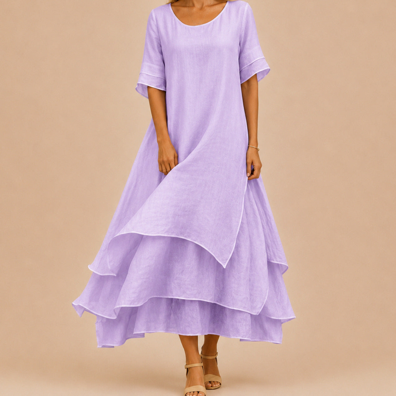 Linen Tiered Maxi Dress