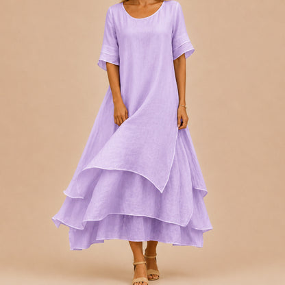 Linen Tiered Maxi Dress