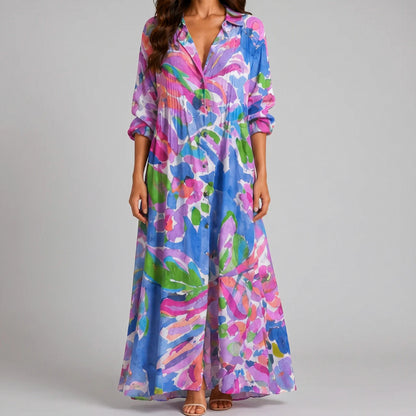 Floral Button Front Maxi Dress
