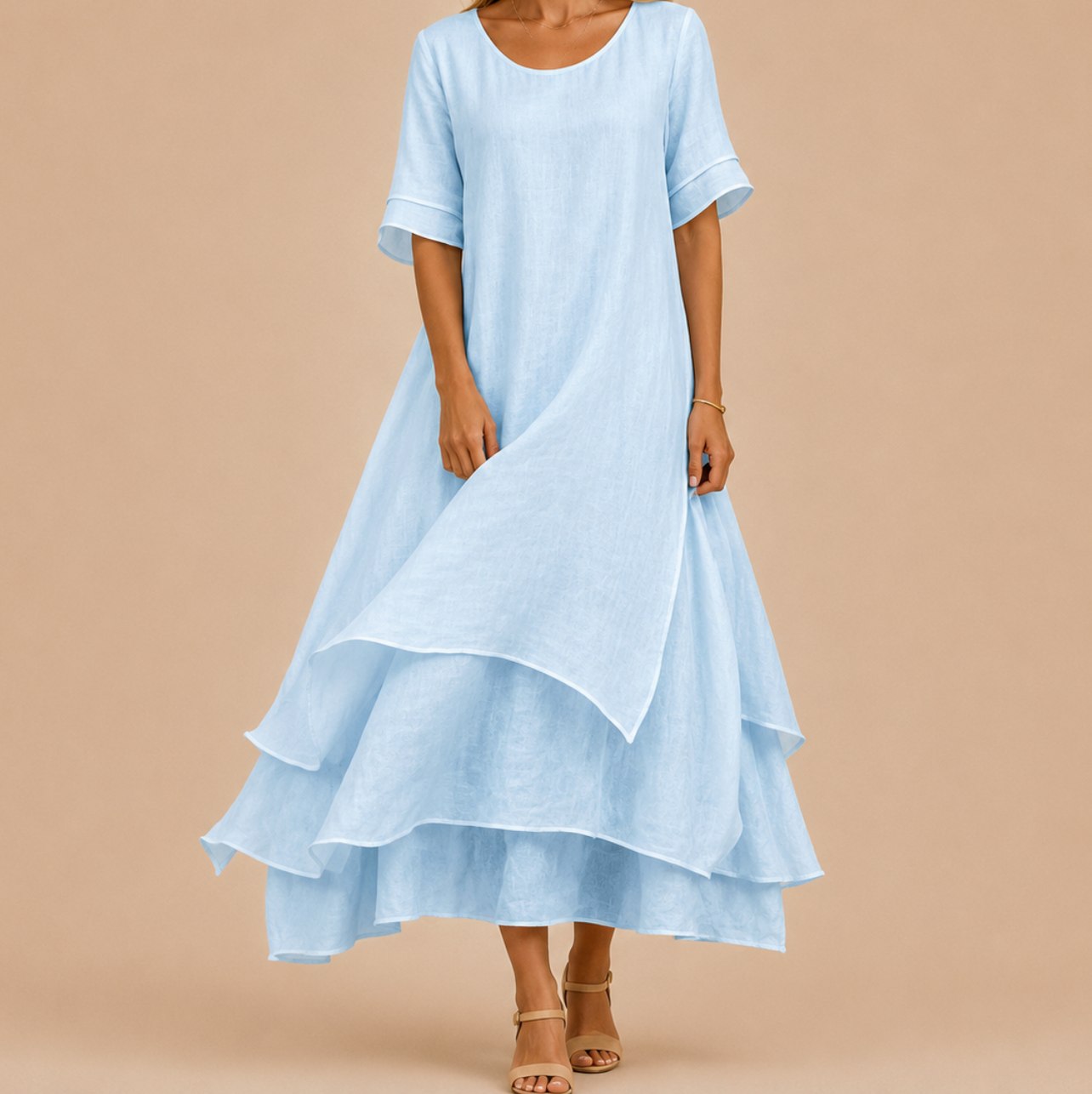 Linen Tiered Maxi Dress