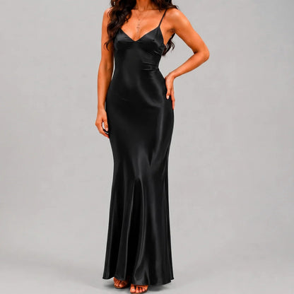 Satin Spaghetti Strap Maxi Dress