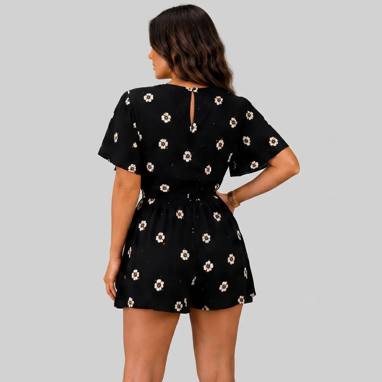 Floral Twist Front Romper
