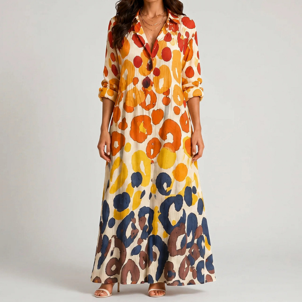 Floral Button Front Maxi Dress