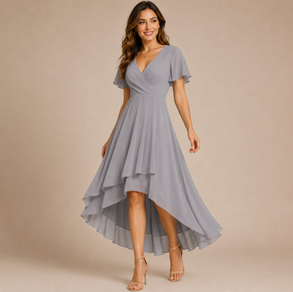 Chiffon High Low Midi Dress