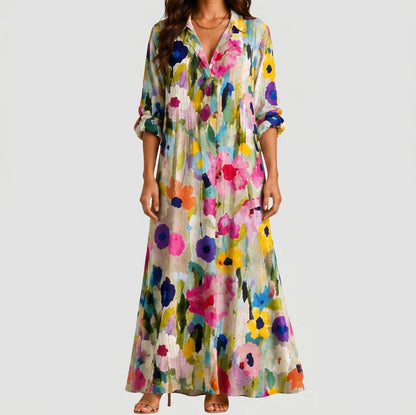 Floral Button Front Maxi Dress