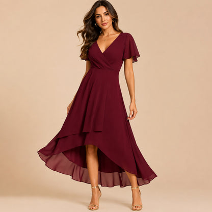Chiffon High Low Midi Dress