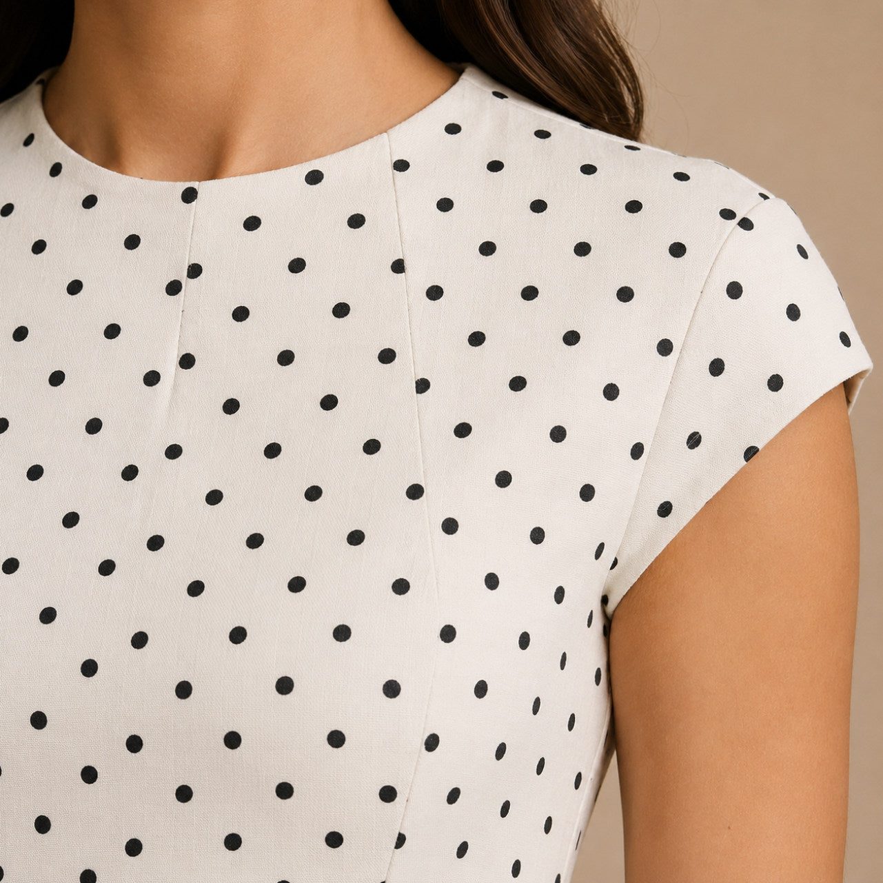 Polka Dot Cap Sleeve Maxi Dress
