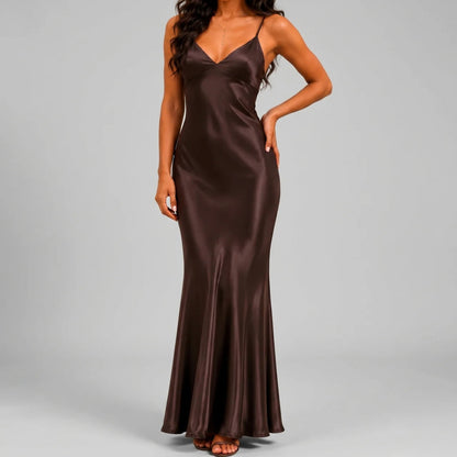 Satin Spaghetti Strap Maxi Dress
