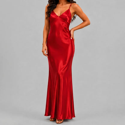 Satin Spaghetti Strap Maxi Dress