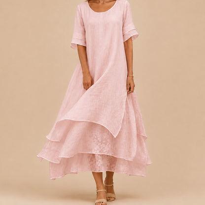 Linen Tiered Maxi Dress