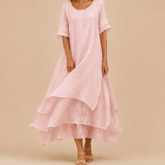 Linen Tiered Maxi Dress