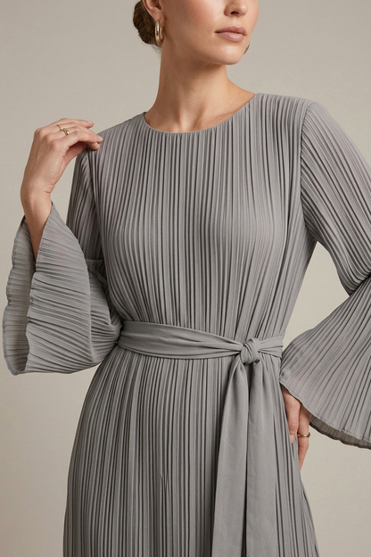 Long Sleeve Tie Waist Maxi Dress