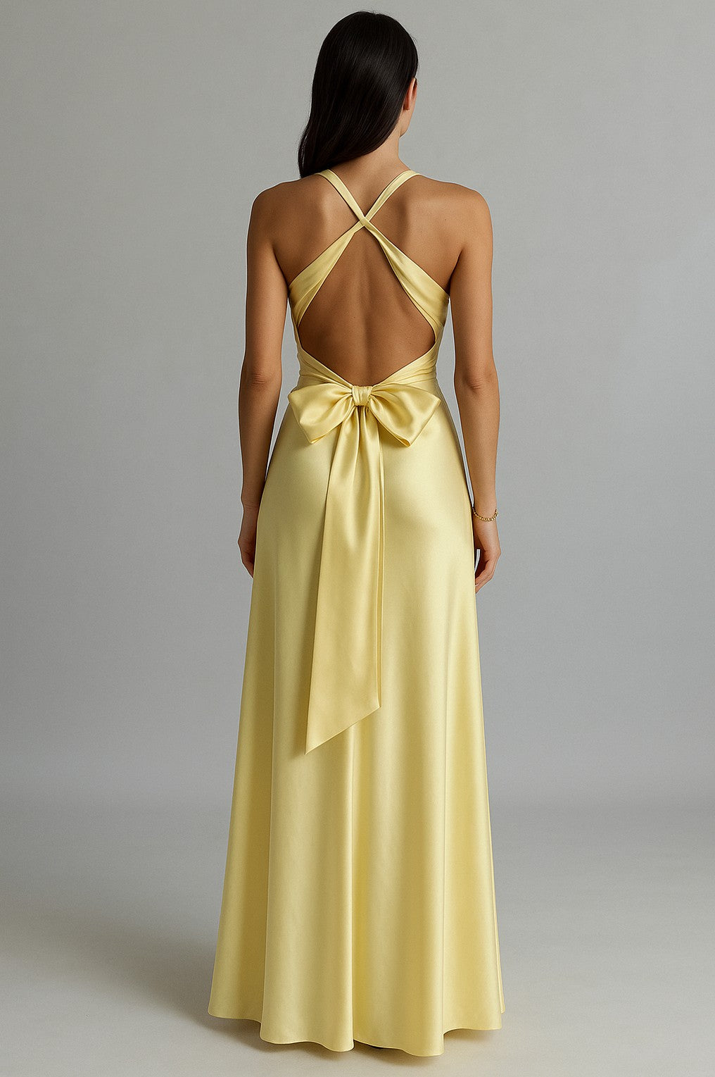 Satin Twist Front Maxi Dress