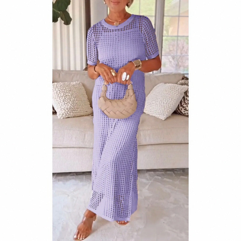 Crochet Geometric Maxi Dress