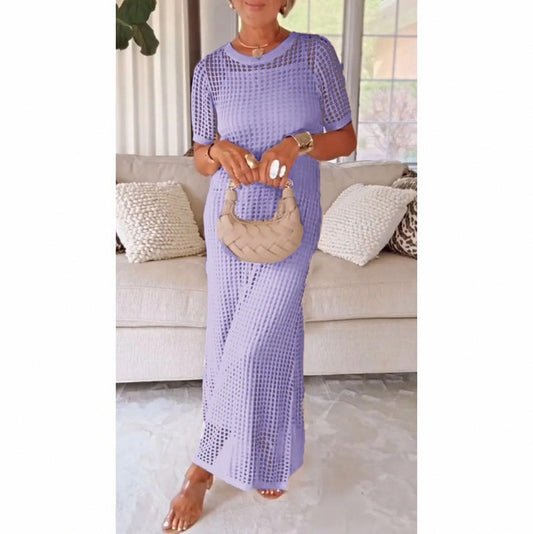 Crochet Geometric Maxi Dress