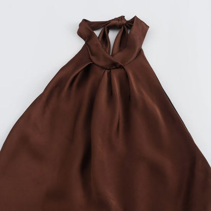 Satin Halter Maxi Slip Dress