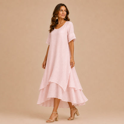 Linen Tiered Maxi Dress