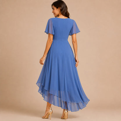 Chiffon High Low Midi Dress