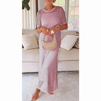 Crochet Geometric Maxi Dress