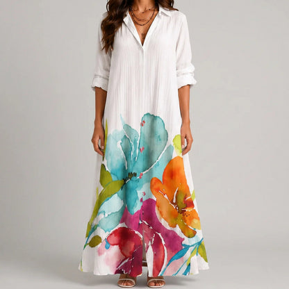 Floral Button Front Maxi Dress