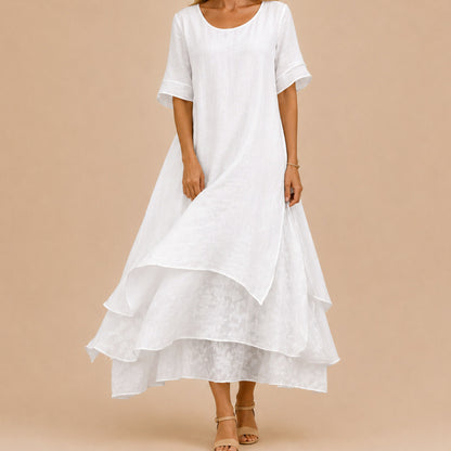 Linen Tiered Maxi Dress