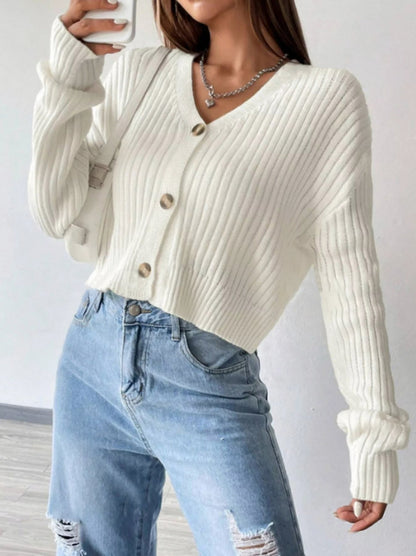 Knit Button Front Cardigan