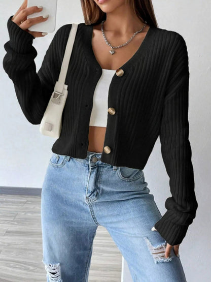 Knit Button Front Cardigan