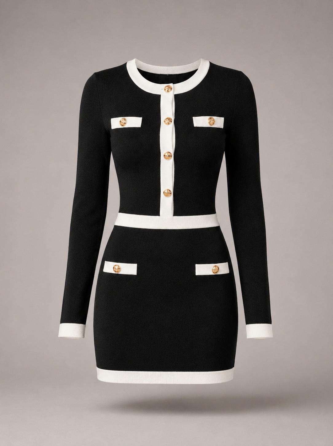Knit Button Front Sweater Dress