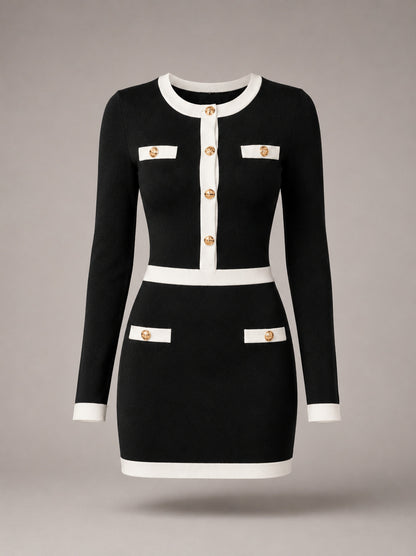 Knit Button Front Sweater Dress