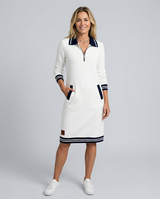 Knit Half Zip Sweater Dress