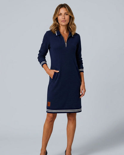 Knit Half Zip Sweater Dress