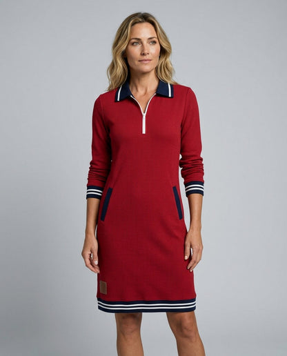 Knit Half Zip Sweater Dress