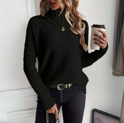 Knit Mock Neck Pullover Sweater