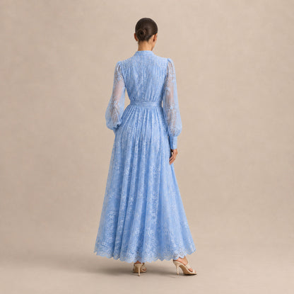Lace Button Front Maxi Dress