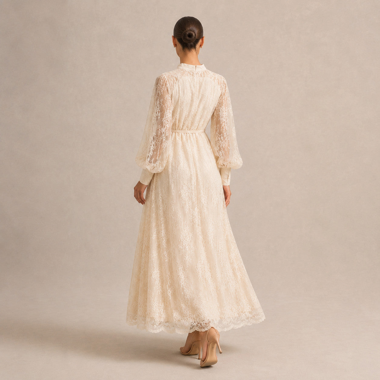 Lace Button Front Maxi Dress